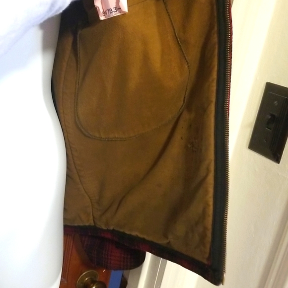 1950s Woolrich Mackinaw Wool Hunting Coat Jacket Size 38 Red Tartan Plaid - Picture 8 of 12